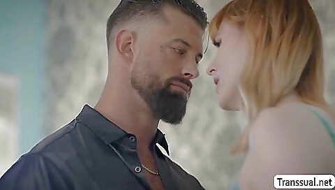 Sexy red head babe shows her amazing anus sex with a big dildo