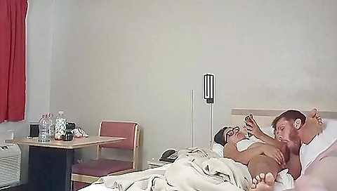 Brunette with a pair of huge boobs loves peeping toms