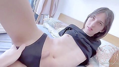 Beautiful brunette gets her pussy fucked and cum shot