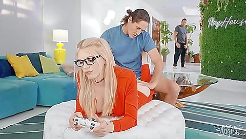 Busty gamer girl gets her anal drilled deep and then deepthroat 07
