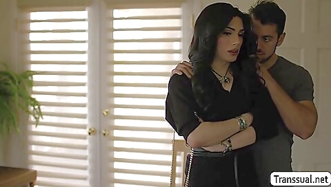 Anal fuck by a brunette trans woman with a big ass