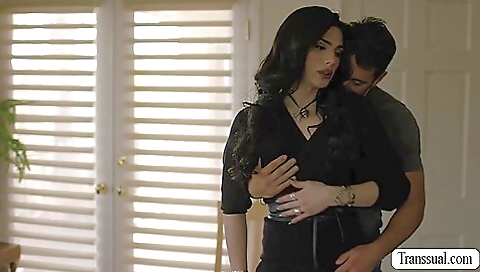 Bareback brunette gets her ass drilled in a hot hardcore scene