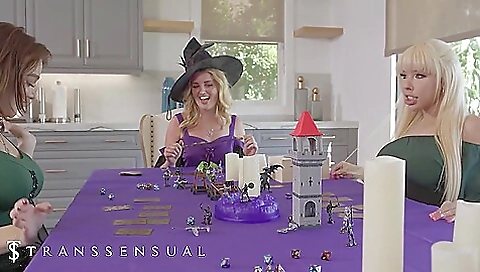 Blonde with big boobs is having a double penetration