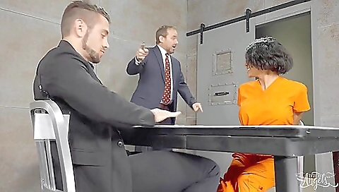 Beautiful brunette is getting a creampie after a blowjob