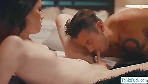 Anal brunette with small tits sucks and finger in deepthroat